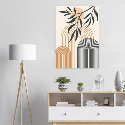 Artfulprints Poster met Lijst Boho – Sunset arches   - A4 21x29.7 cm - Meerkleurig