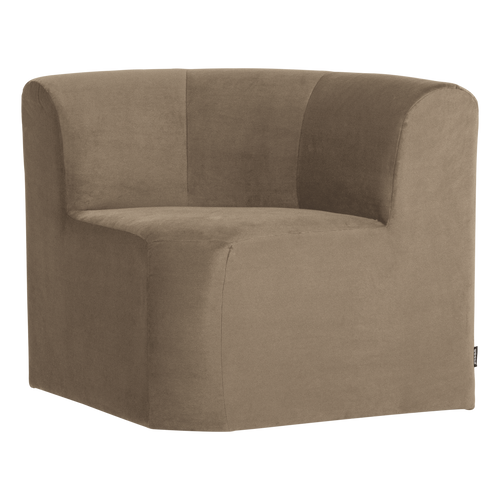 WOOOD eetbank hoek rugleuning Mojo Base - Velvet - Khaki - 83x80x80