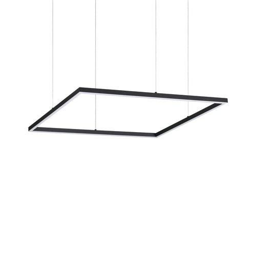 Decoratieve vierkante geïntegreerde hanglamp zwart, 3000K, 41W