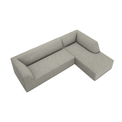 Cosmopolitan Design - Modulaire hoekbank rechts Siena 4-zits, ribfluwelen lichtgrijs - 180x273x69cm