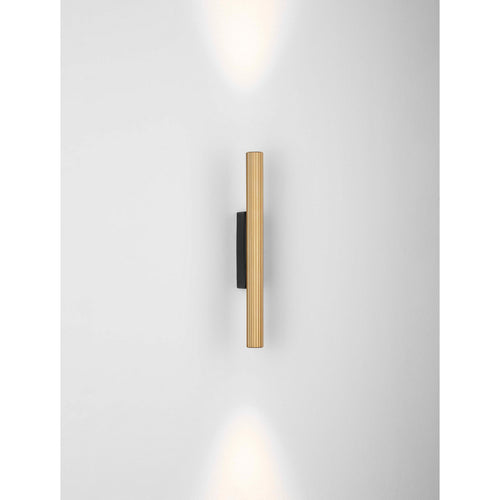 Nova Luce PARON Up & Down wandlamp Sandy Black, gouden LED 11W 507lm 3000K
