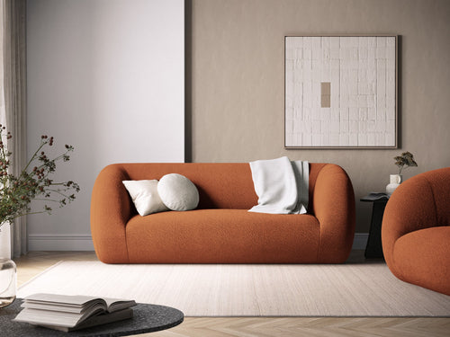 Cosmopolitan Design Bank Essen 2-zits, boucle, bruin - 95x210x86cm