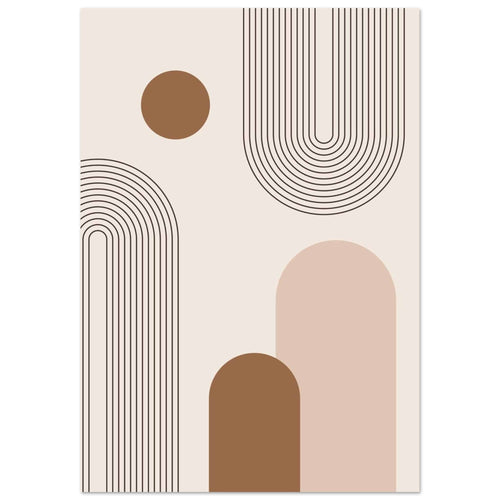 Artfulprints Poster met Lijst Boho – Subtle geometry   - 30x40 cm - Grijs