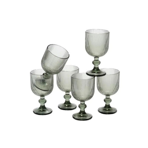 Mica Decorations Merlot Wijnglas set van 6 - 250 ml - Glas - Grijs