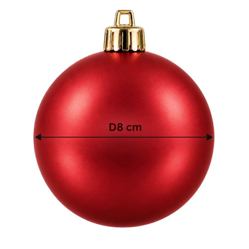Mica Decorations Kerstballenset Onbreekbaar Rood 27 Stuks - Gemaakt van Gerecycled Polystyreen - Diameter 8 cm - Ideaal voor Gezinnen met Kinderen en