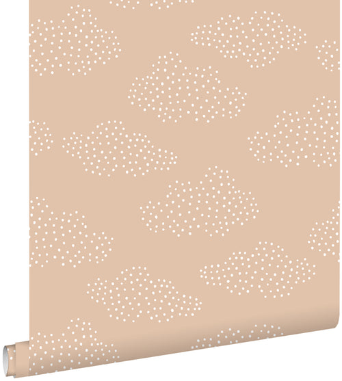 ESTAhome behang wolkjes licht terracotta - 50 x 900 cm - 139518