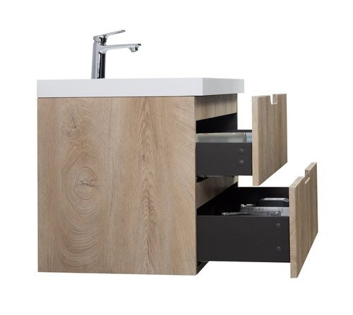 Badplaats Badkamermeubel Set Thermis 100 cm – Licht Eiken – Badmeubel met Wastafel