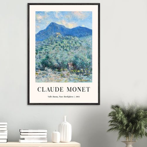 Artfulprints Poster met Lijst Claude Monet - Valle Buona, near Bordighera   - 30x40 cm - Blauw
