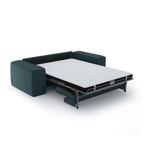 Sia Home - Slaapbank met Dunlopillo-matras, 160 cm JOAN - fluweel oceaanblauw 234cm