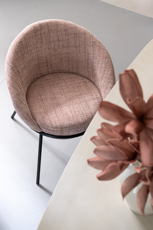 J-Line stoel - ijzer - lichtroze/zwart - vtwonen shop