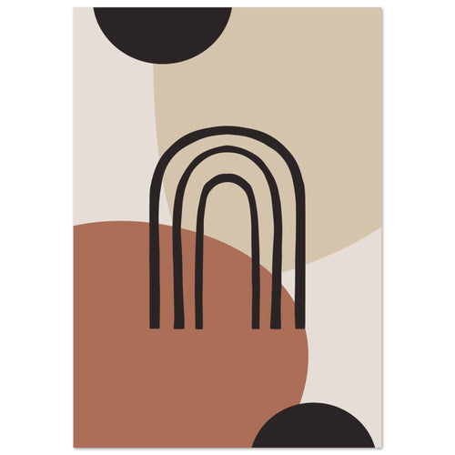 Artfulprints Poster met Lijst Boho - Natural arches   - 70x100 cm - Terracotta