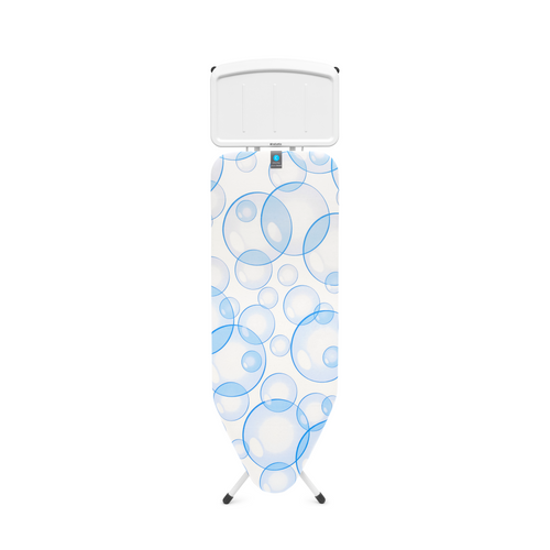 Brabantia Strijkplank C, 124x45 cm, solide stoomunithouder, PerfectFlow - Bubbles