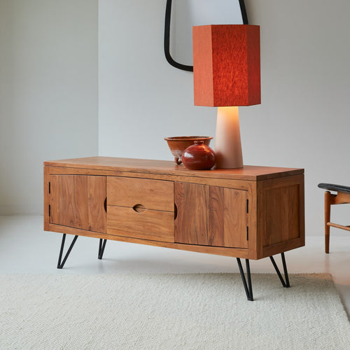 Tikamoon Massief acacia tv-meubel 150 cm - Donkerbruin