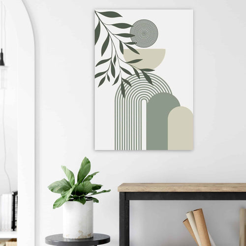 Artfulprints Poster met Lijst Boho – Olive balance   - 50x70 cm - Groen