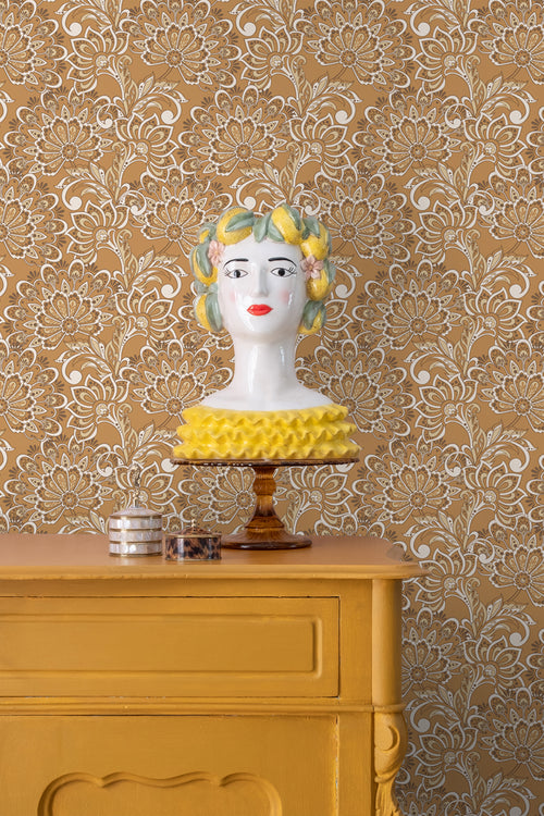 ESTAhome behang vintage bloemen bruin - 50 x 900 cm - 131089 - vtwonen shop