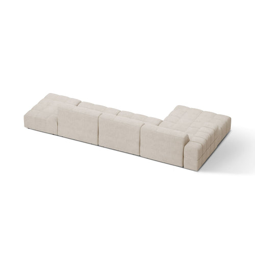 Cosmopolitan Design - Linker hoekbank Chicago 5-zits, chenille lichtbeige - 167x348x78cm