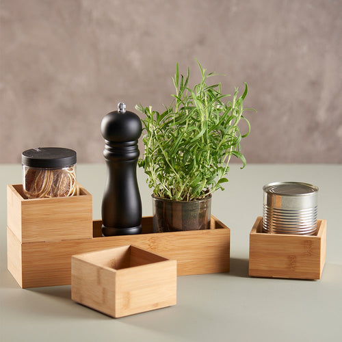 Lisomme Lars houten bakjes bamboe - set van 4 - vtwonen shop