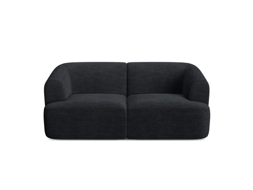 Cosmopolitan Design Modulaire bank Campi 2-zits, ribfluwelen zwart - 90x180x70cm