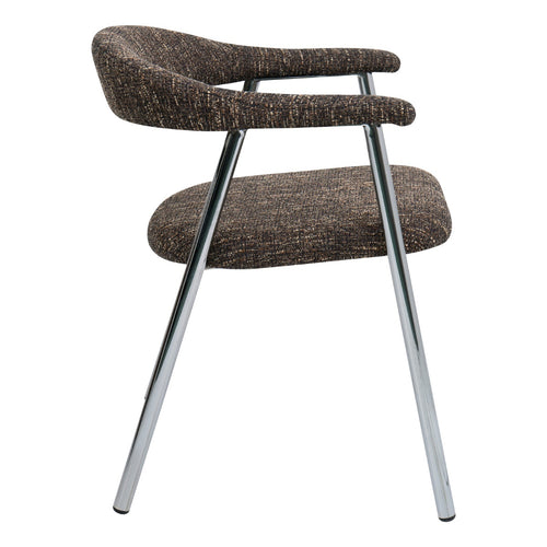 DÉJA Living Eetkamerstoel Sorø - Donkerbruin/Chrome - Set van 2 - vtwonen shop