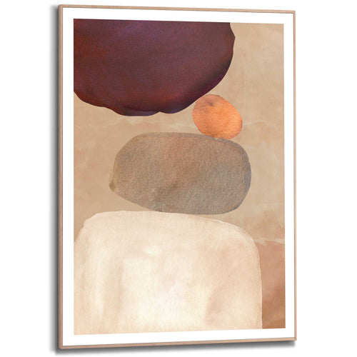 Reinders Pebble Play schilderij -  bruin - kantoor - 70x50cm