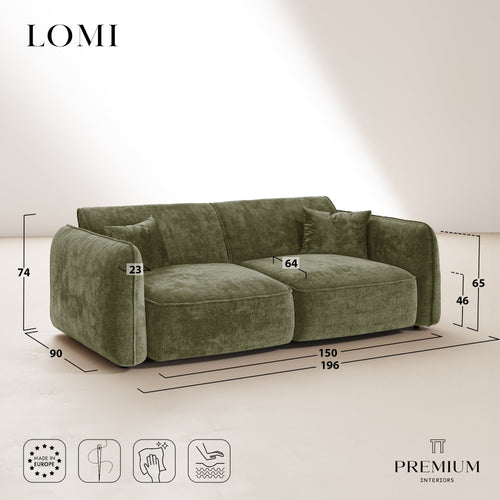 Premium Interiors - Bank LOMI - gewaafd fluweel mol 150cm