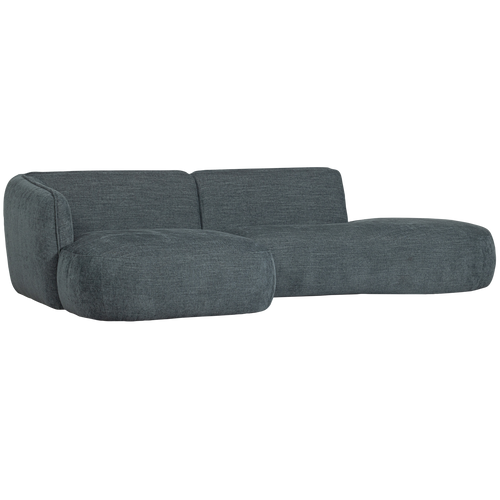 WOOOD chaise longue links Polly - PES - Blauw/Groen - 71x258x150/105 - vtwonen shop