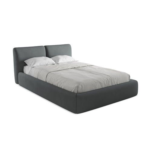 LaMiaSofa Bed met opbergruimte Milano - chenille stof - grafiet - 160x228x82