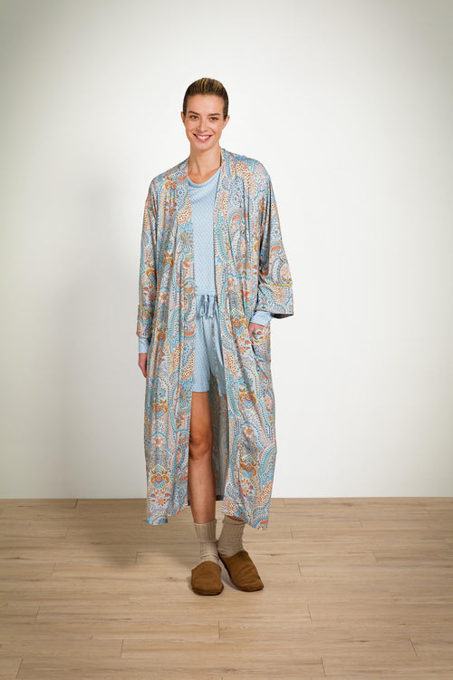 Pip Studio - Tina Pyjama t-shirt - Lange mouw Dames - Thousand Leaves - Lichtblauw - S - vtwonen shop