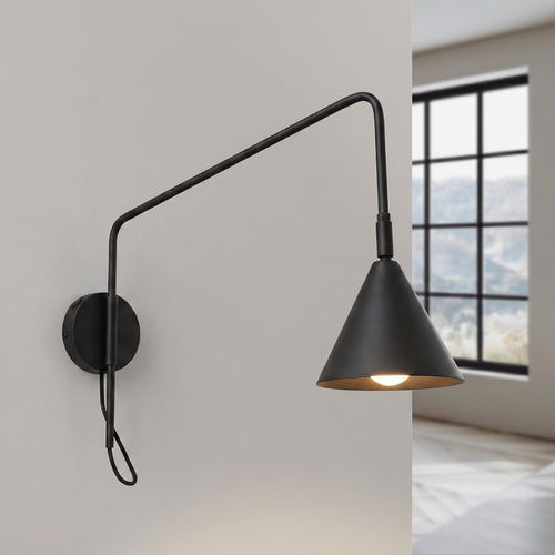 Sollux Lighting Wandlamp NOX 1 zwart met schakelaar - 14x61x30cm