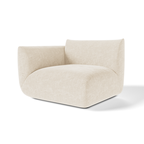 Sia Home - Linkerhoekmodule van chenille-fluweel NOOMA - chenillefluweel crème 108cm