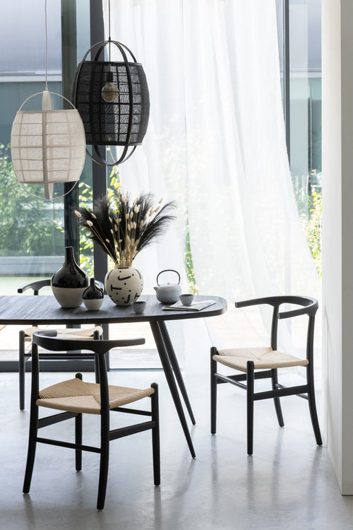 J-Line stoel Toon - beukenhout/touw - zwart - vtwonen shop