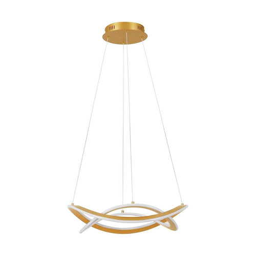 Nova Luce CELESTIA Geïntegreerde LED-hanglamp voor plafond, messing goud, Triac dimbaar, 87W, 3141lm, 3000K