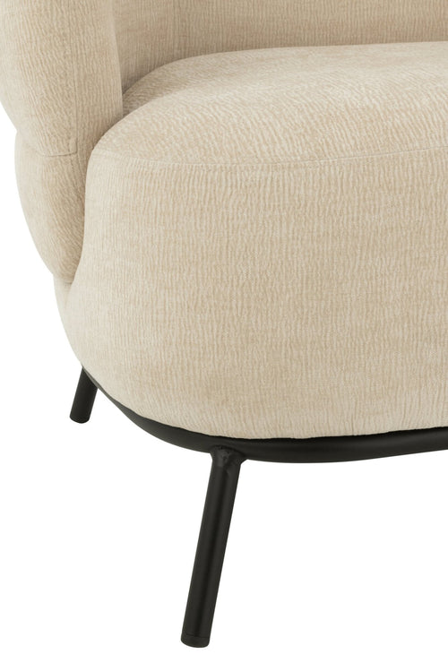 J-Line loungestoel Mars - populierenhout/schuim - beige