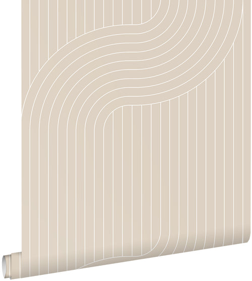 ESTAhome behang grafische lijnen beige - 50 x 900 cm - 139927 - vtwonen shop