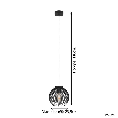 EGLO hanglamp Venezuela-A - E27 - Ø 23,5 cm - Zwart - vtwonen shop