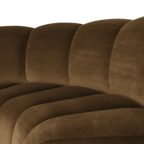 WOOOD eetbank halfronde hoek rugleuning Mojo - Velvet - H.geel - 83x152x73
