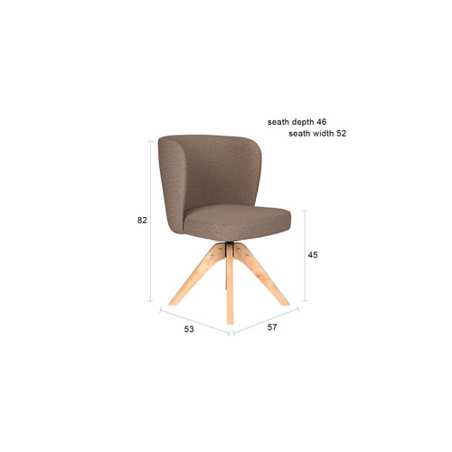 Housecraft Living Stan Eetkamerstoel Draaibaar Hout Okergeel