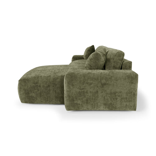 Premium Interiors - Linkerhoekbank CHEER - gewaafd fluweel vintage groen 312cm