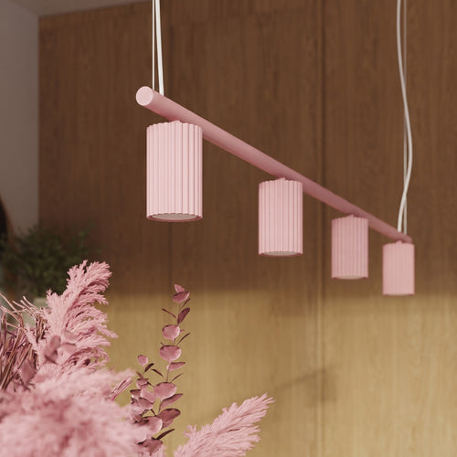 Sollux Lighting Kroonluchter KARBON 4 roze - 122x6,5x212cm