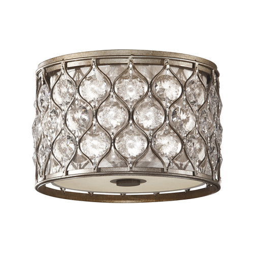 Elstead Lucia - 2-lichts Plafondlamp Gepolijst Zilver, E27