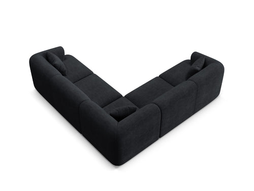 Cosmopolitan Design Symmetrische modulaire hoekbank Campi 6-zits, ribfluwelen zwart - 255x255x70cm