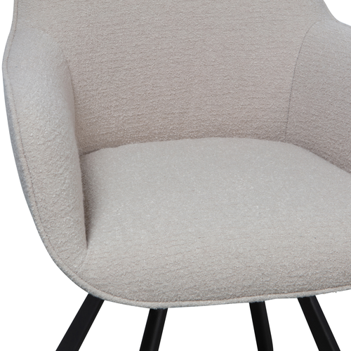 WOOOD eetkamerstoel Juno - Boucle - Zand - 79x58x58 - vtwonen shop