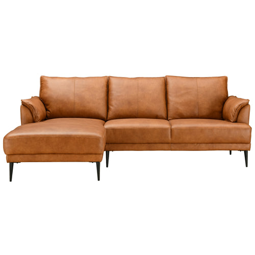 Furnhouse chaise longue bank links Soul - Cognacbruin - Leer - 155x233x88
