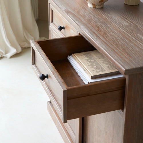 Tikamoon Massief grenen buffetkast 110 cm - Naturel - vtwonen shop