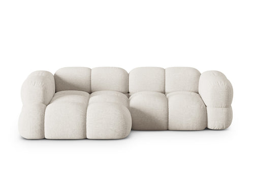 Cosmopolitan Design linker hoekbank Loretto 3-zits, structurele stof beige - 147x250x68cm