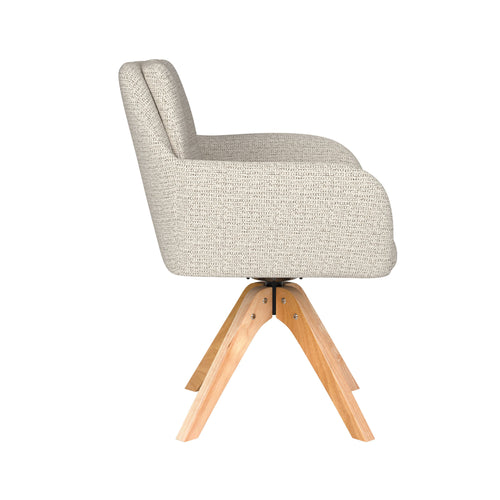Housecraft Living Pete Eetkamerstoel Draaibaar Hout Off-White - Beige - vtwonen shop