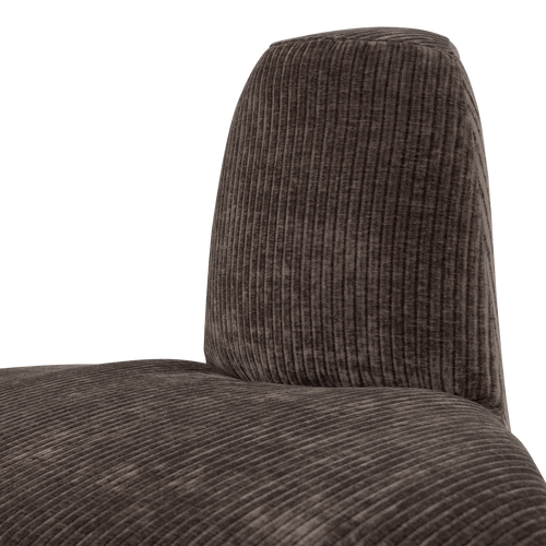 WOOOD eetbank hoek rond rugleuning Mojo Base - Rib - Bruin - 83x76x76
