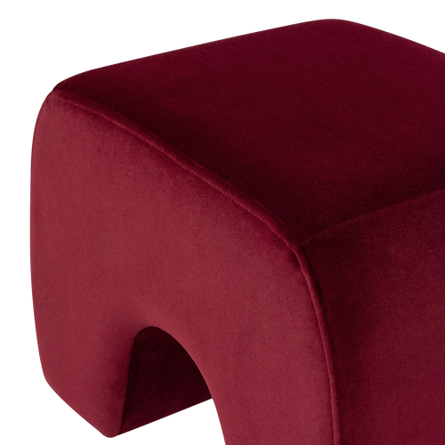 WOOOD poef Lucen - Velvet - Bordeauxrood - 40x54x37