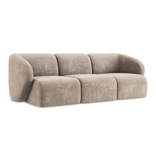 LaMiaSofa 3-zits bank Cervo - chenille stof - donkerbeige - 244x94x75