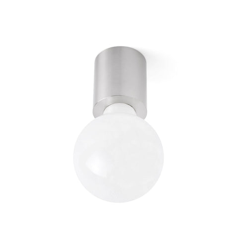 Faro Ten - 1 Licht Binnenkaars Wand- / Plafondlamp Satijnnikkel, E27